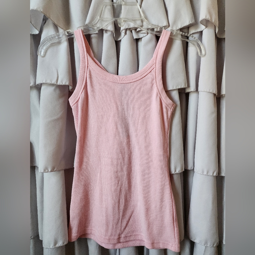 Women's Pink Tank Top with Zipper Closure Size Extra Small - Picture 2 of 4